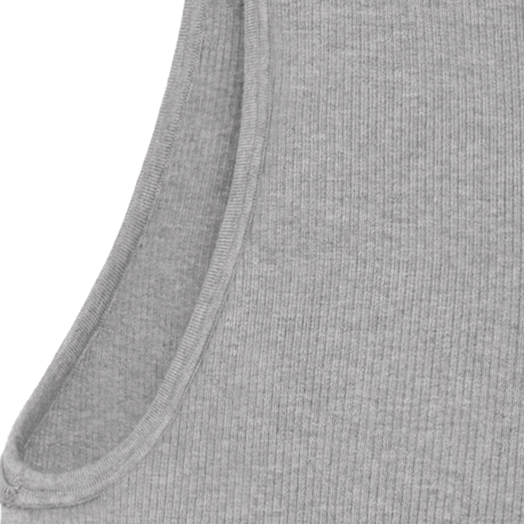 Shop (W) CELINE SS22 Baju Kelabu Knit Tank Top dengan Rekaan Logo Solid. 2A68L372N-08GC