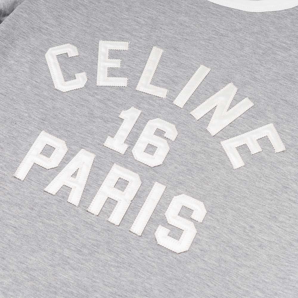 Sizing (Women) CELINE SS22  Grey Logo Print Crewneck Short Sleeve Regular T-Shirt. 2X13B671Q-09OW