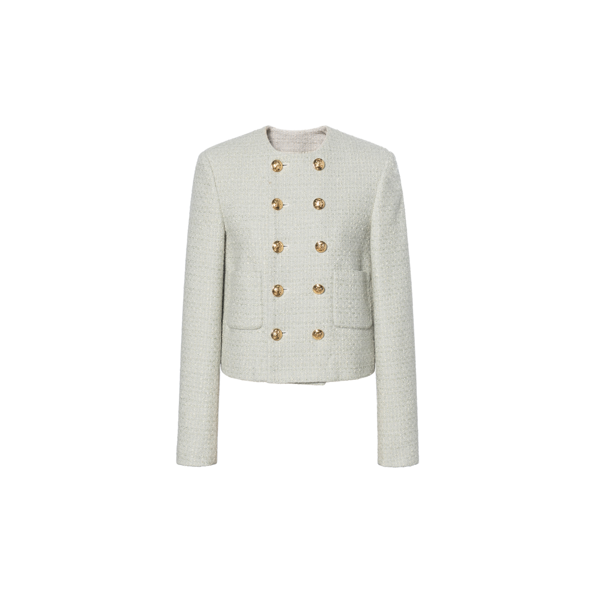 (Women) CELINE SS22  Mint Green Double-Breasted Long Sleeve Jacket. 2V83C739P-30VD