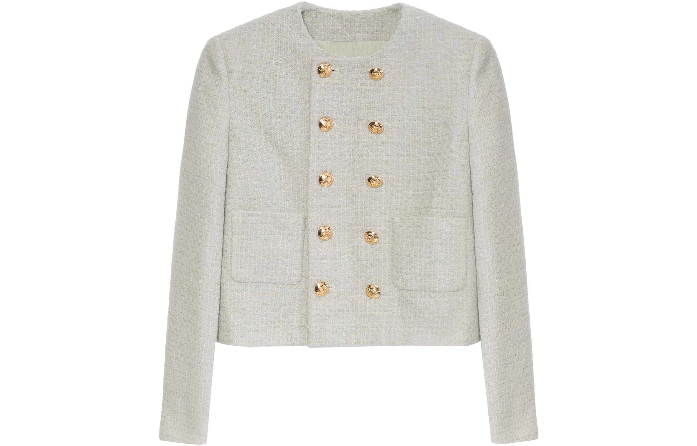 Order (W) CELINE SS22 薄荷綠雙排扣長袖外套。 2V83C739P-30VD