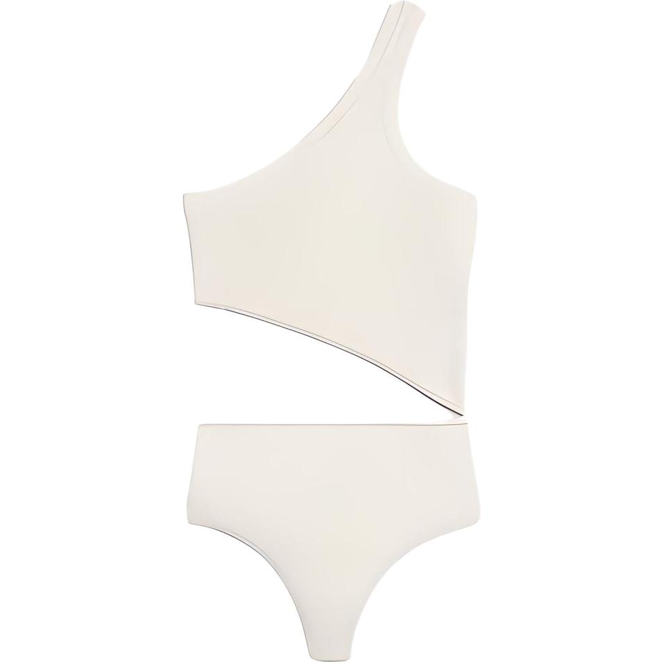 (Women) CELINE SS22  One-Shoulder Slim-Fit Jumpsuit Off-White. 2A67T237P-01OW