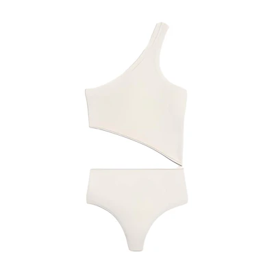 (Women) CELINE SS22 One-Shoulder Slim-Fit Jumpsuit Off-White. 2A67T237P-01OW
