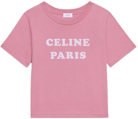(Women) CELINE SS22 Pink Logo Print Crew Neck Short Sleeve T-Shirt 2X885671Q-24FW Order (Women) CELINE SS22 Pink Logo Print Crew Neck Short Sleeve T-Shirt 2X885671Q-24FW