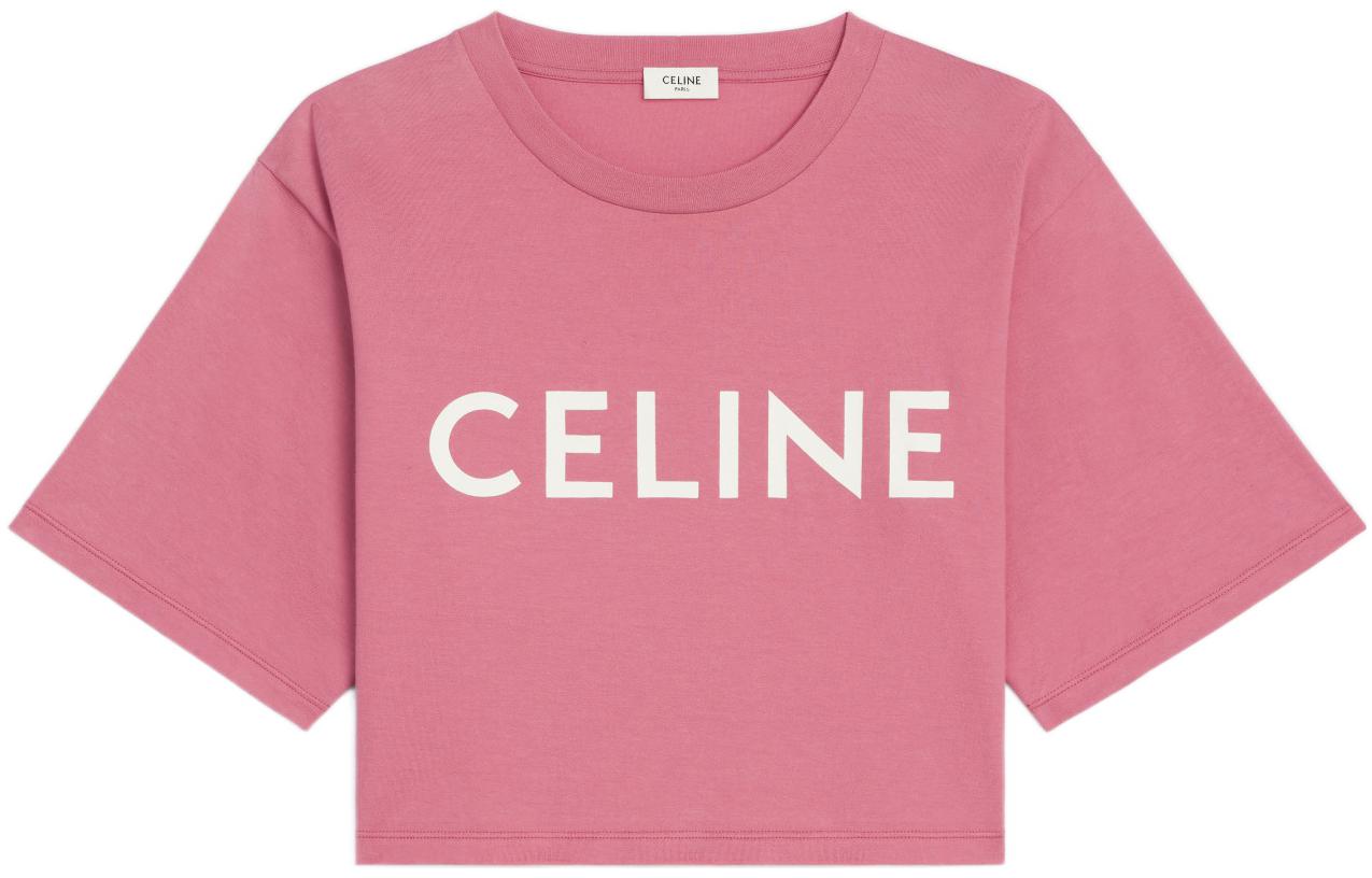 (Women) CELINE SS22  Pink Logo Short Sleeve Knit T-Shirt 2X761671Q-25VW 圖 2