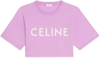 (W) 셀린느 SS22 퍼플 코튼 플리스 크롭 반팔 티셔츠. 2X761671Q-33HO Order (W) 셀린느 SS22 퍼플 코튼 플리스 크롭 반팔 티셔츠. 2X761671Q-33HO