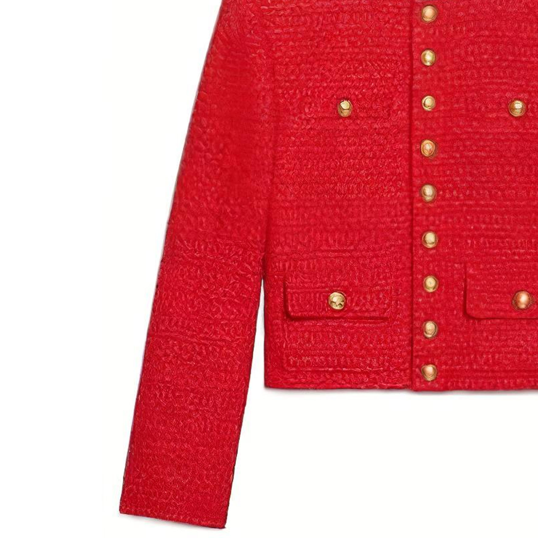 Details for (W) CELINE SS22 Jaket Lengan Panjang Merah Terry Butang. 2V13G739P-27VL