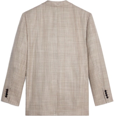 (W) 赛琳 CELINE SS22 丝毛混纺双排扣格纹西装外套 米色 2V52F013J-38TG Lookbook (W) 赛琳 CELINE SS22 丝毛混纺双排扣格纹西装外套 米色 2V52F013J-38TG