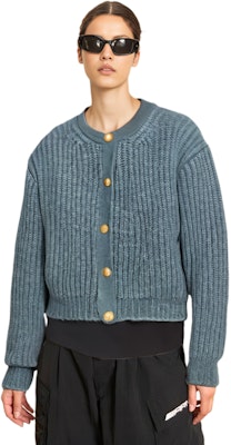 (W) CELINE SS22 钢蓝色罗纹针织开衫毛衣外套. 2A47U377N-07EB Shop (W) CELINE SS22 钢蓝色罗纹针织开衫毛衣外套. 2A47U377N-07EB