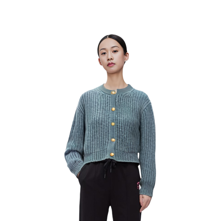 Purchase (W) CELINE SS22 钢蓝色罗纹针织开衫毛衣外套. 2A47U377N-07EB