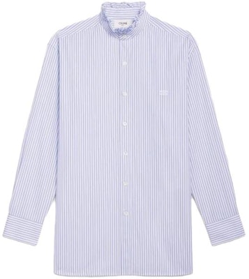 (Women) CELINE SS22 Striped Print Single-Breasted Long-Sleeve Shirt Blue 2C677037P-01CX Buy (Women) CELINE SS22 Striped Print Single-Breasted Long-Sleeve Shirt Blue 2C677037P-01CX