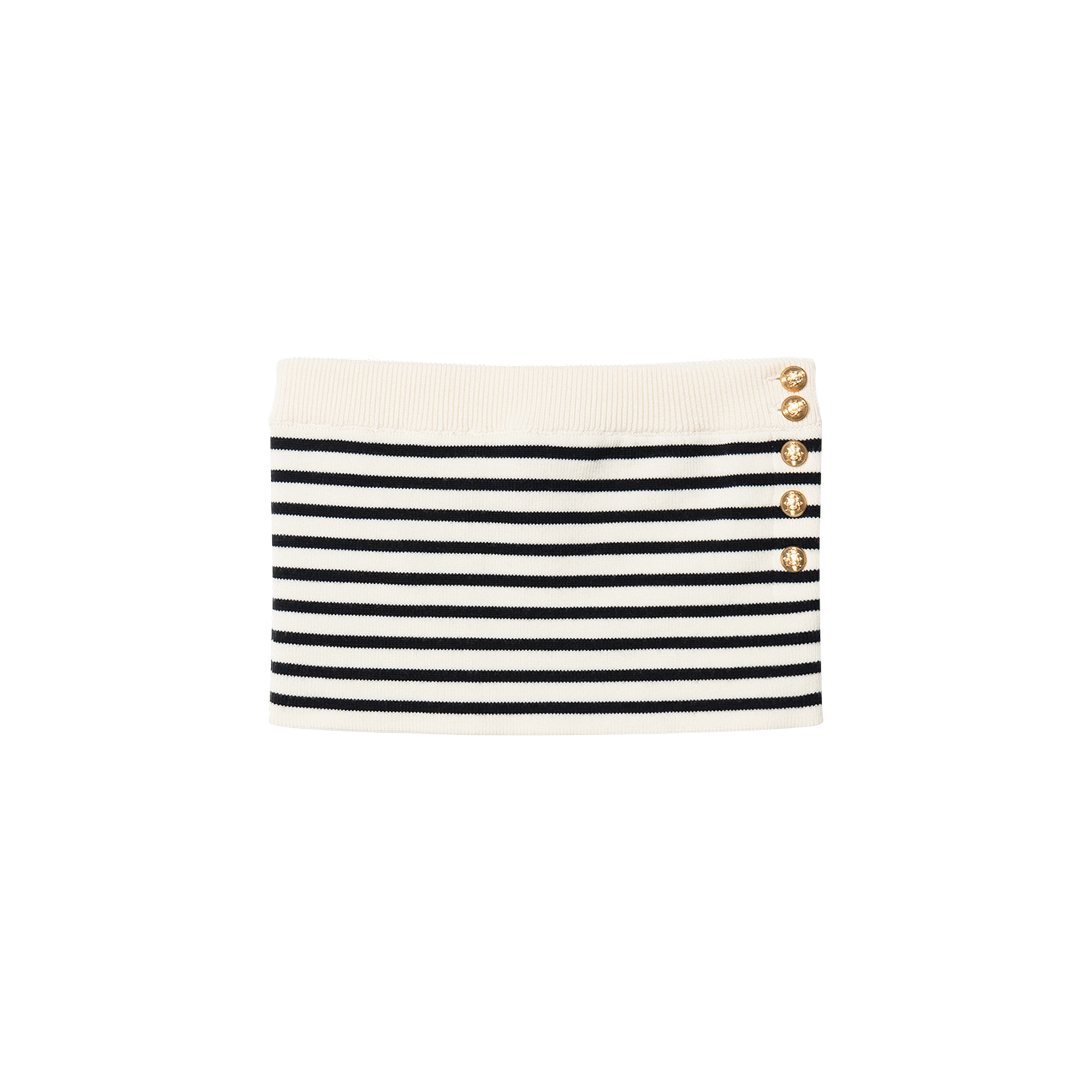 (Women) CELINE SS22  Striped Print Slim Fit White Crop Tube Top. 2A02Z212L-01CB