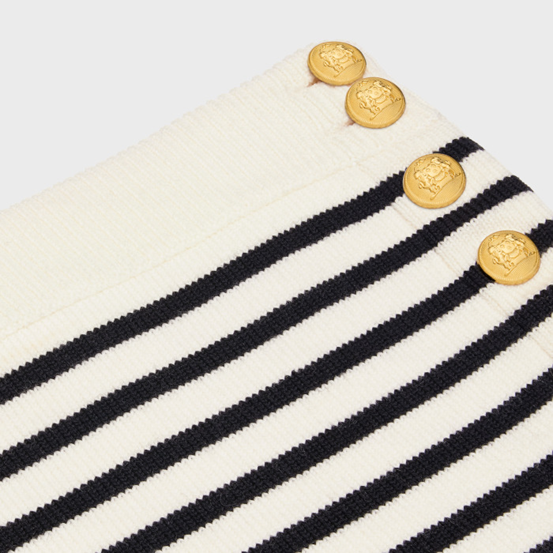 Details for (W) 셀린느 SS22 스트라이프 슬림핏 화이트 크롭 튜브탑. 2A02Z212L-01CB