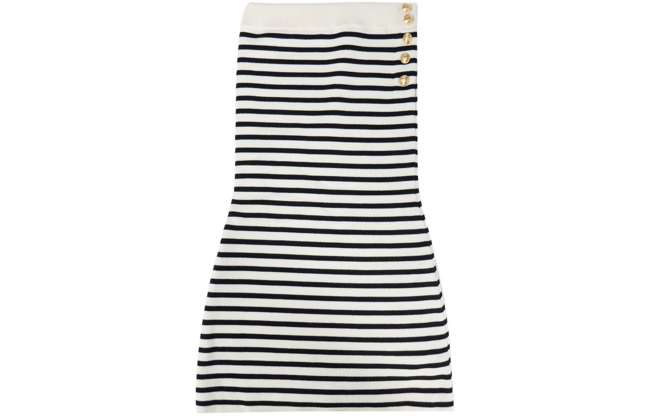 (Women) CELINE SS22  Striped Wool Strapless Mini Dress White 2A03Z212L-01CB