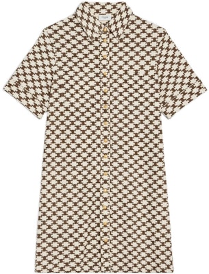 (Women) CELINE SS22 Vanilla Logo Print Short-Sleeve Button-Up Dress. 2X37B962R-01MZ Buy (Women) CELINE SS22 Vanilla Logo Print Short-Sleeve Button-Up Dress. 2X37B962R-01MZ