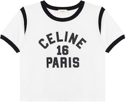 (Women) CELINE SS22 White Logo Print Oversized T-Shirt with Contrast Trim. 2X97A671Q-01EA (Women) CELINE SS22 White Logo Print Oversized T-Shirt with Contrast Trim. 2X97A671Q-01EA