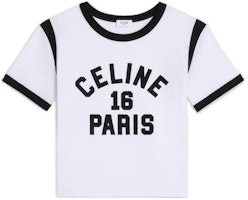 (W) CELINE SS22 Kaos Oversize Putih Logo Print dengan Trim Kontras. 2X97A671Q-01EA Order (W) CELINE SS22 Kaos Oversize Putih Logo Print dengan Trim Kontras. 2X97A671Q-01EA
