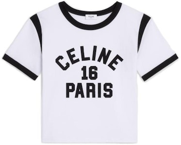 (W) CELINE SS22 白色Logo印花拼接邊寬鬆版T恤。 2X97A671Q-01EA Order (W) CELINE SS22 白色Logo印花拼接邊寬鬆版T恤。 2X97A671Q-01EA
