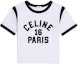 Order (W) CELINE SS22 Kaos Oversize Putih Logo Print dengan Trim Kontras. 2X97A671Q-01EA