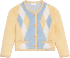 (Women) CELINE SS22 Yellow Cropped Mohair Jacket. 2A74X312R-11PY (Women) CELINE SS22 Yellow Cropped Mohair Jacket. 2A74X312R-11PY