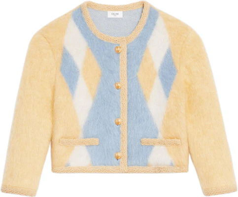 (W) 셀린느 SS22 옐로우 크롭 모헤어 자켓. 2A74X312R-11PY Buy (W) 셀린느 SS22 옐로우 크롭 모헤어 자켓. 2A74X312R-11PY