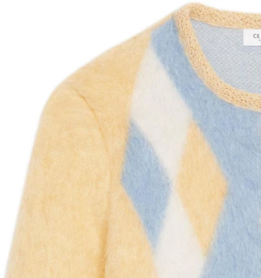 (W) 셀린느 SS22 옐로우 크롭 모헤어 자켓. 2A74X312R-11PY Details for (W) 셀린느 SS22 옐로우 크롭 모헤어 자켓. 2A74X312R-11PY