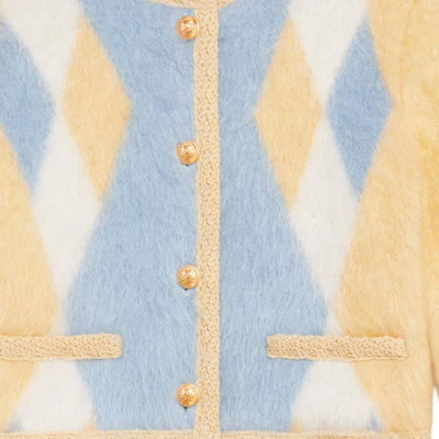 (W) 셀린느 SS22 옐로우 크롭 모헤어 자켓. 2A74X312R-11PY Sizing (W) 셀린느 SS22 옐로우 크롭 모헤어 자켓. 2A74X312R-11PY