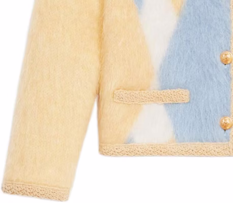 (W) 셀린느 SS22 옐로우 크롭 모헤어 자켓. 2A74X312R-11PY Cheap (W) 셀린느 SS22 옐로우 크롭 모헤어 자켓. 2A74X312R-11PY