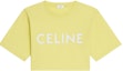 Buy (W) CELINE SS22 Kaus Crop Lengan Pendek Kuning Bahan Katun. 2X761671Q-11CW
