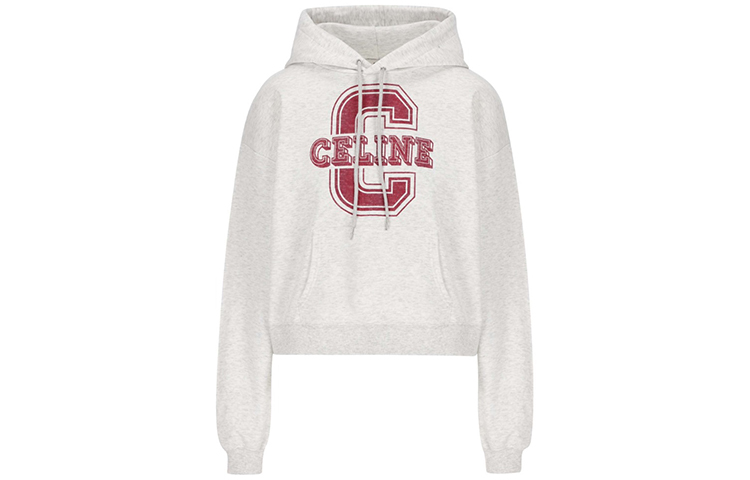 (Women) CELINE SS22 Big C Logo Print Hoodie  Gray. 2Y550450I-10PA
