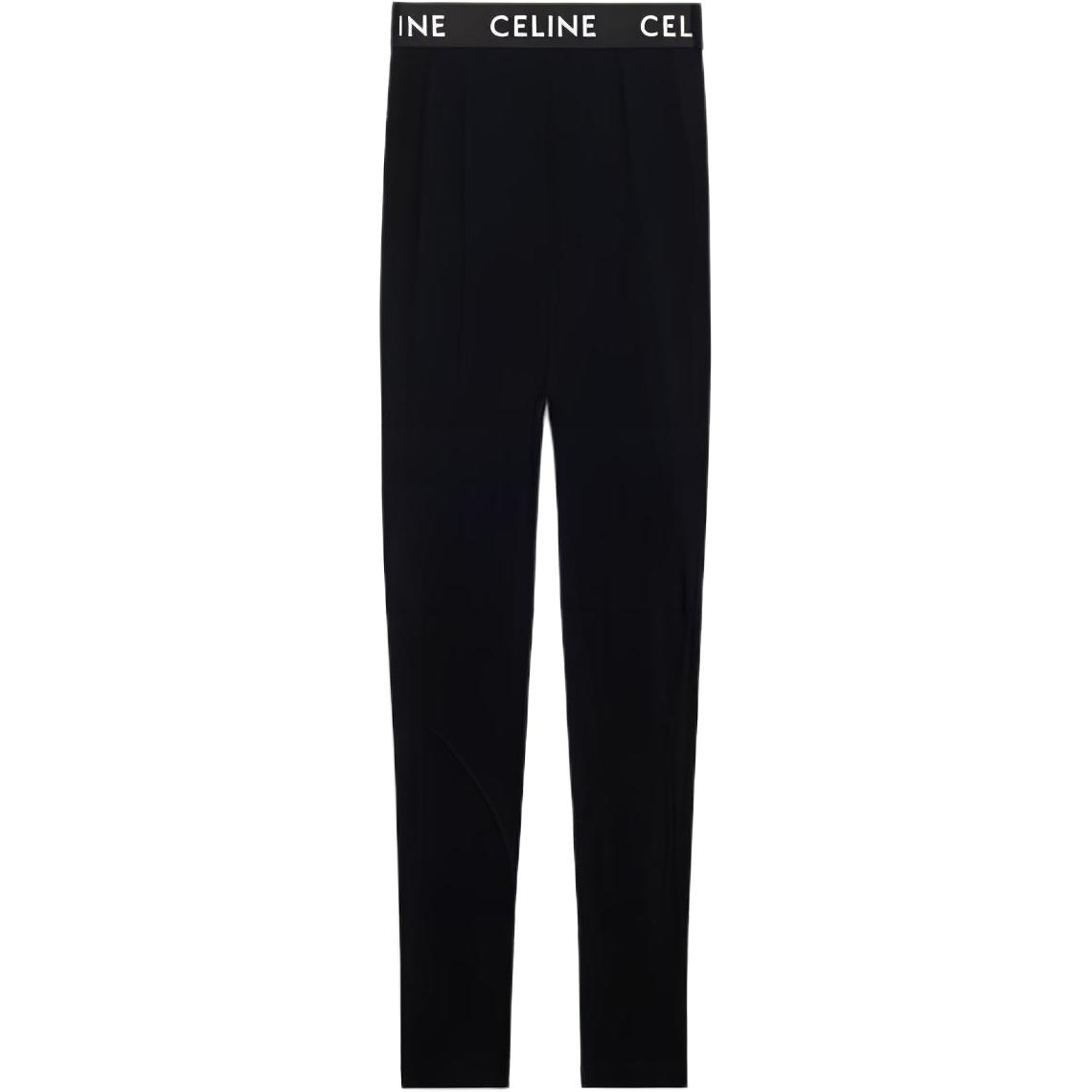 (Women) CELINE SS22 Black Tech Knit Slim-Fit Tights 2Z131762Q-38NO