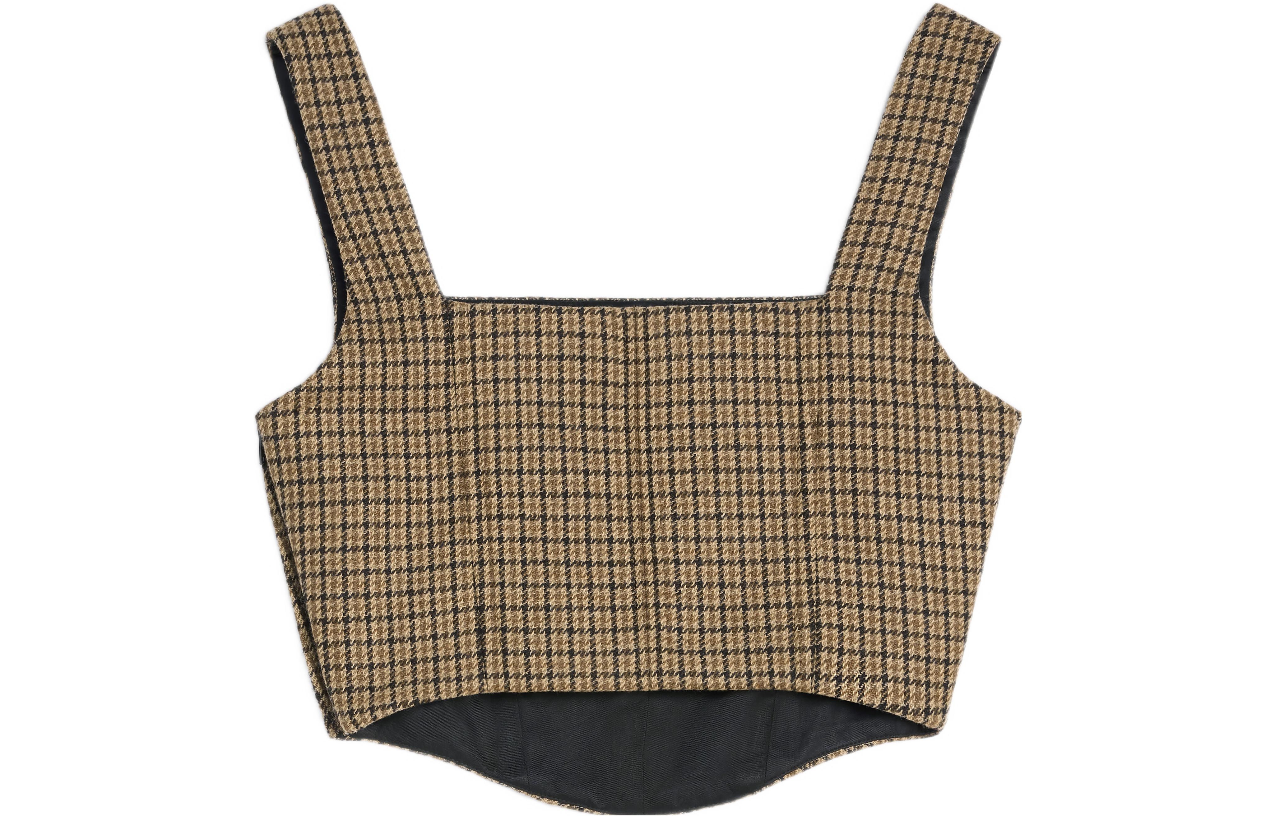 Order (W) CELINE SS22 Top Sin Tirantes de Cuadros Marrón para Mujer. 2B638506R-02CS