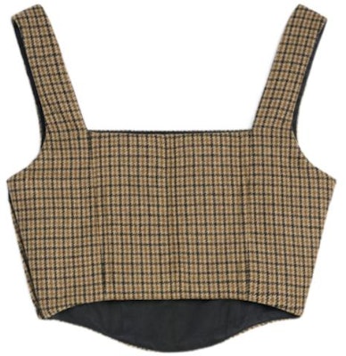(Women) CELINE SS22 Brown Plaid Strapless Tube Top for Women 2B638506R-02CS Lookbook (Women) CELINE SS22 Brown Plaid Strapless Tube Top for Women 2B638506R-02CS