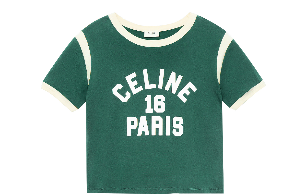 (Women) CELINE SS22 Color-Block Crew Neck Short Sleeve T-Shirt Women’s Green 2X97A671Q-31BW
