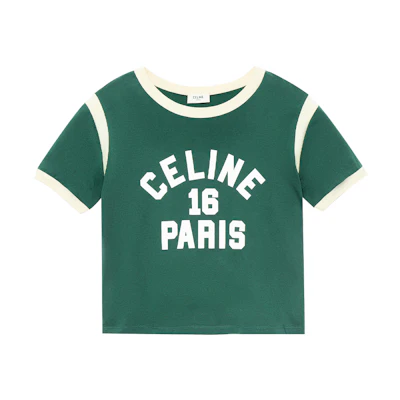 (Women) CELINE SS22 Color-Block Crew Neck Short Sleeve T-Shirt Women’s Green 2X97A671Q-31BW