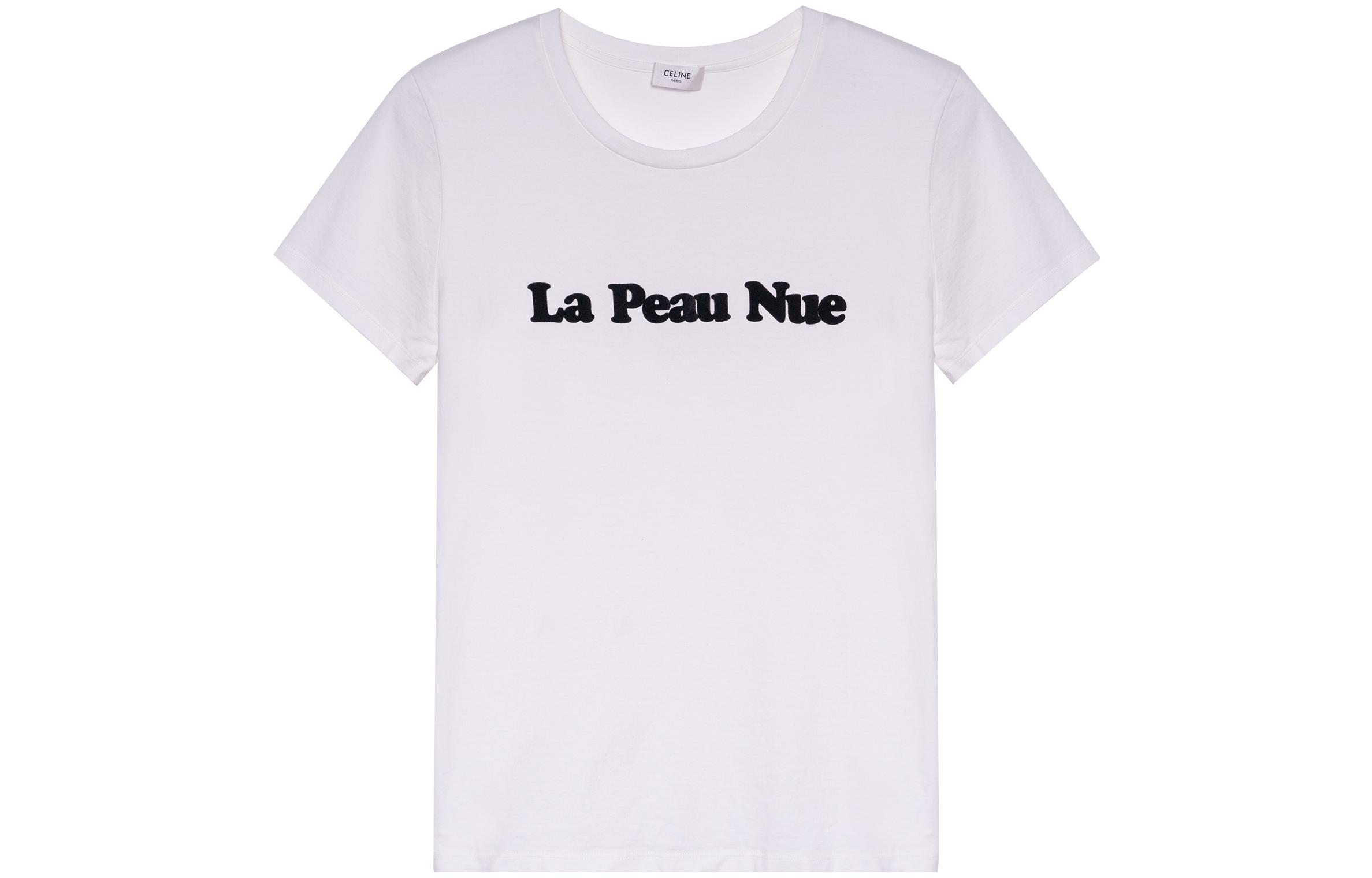 (Women) CELINE SS22 Letter Print Crewneck Casual T-Shirt Women’s White. 2X886671Q-01EA