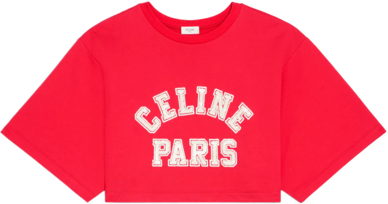 (W) CELINE SS22字母印花短款短袖T恤女款 - 红色。 2Y16A670Q-27TE Order (W) CELINE SS22字母印花短款短袖T恤女款 - 红色。 2Y16A670Q-27TE