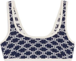 Order (W) CELINE SS22 女款藍色綴字母LOGO針織短版背心上衣 2A55V865P-07OW