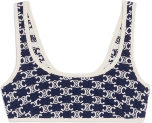 (Women) CELINE SS22 Monogram Logo Knit Crop Top Blue Women’s Tank 2A55V865P-07OW Order (Women) CELINE SS22 Monogram Logo Knit Crop Top Blue Women’s Tank 2A55V865P-07OW