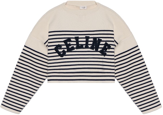 (W) CELINE SS22 ボーダー柄クルーネックニットセーター ネイビーブルー 2A88V384N-01CN Buy (W) CELINE SS22 ボーダー柄クルーネックニットセーター ネイビーブルー 2A88V384N-01CN