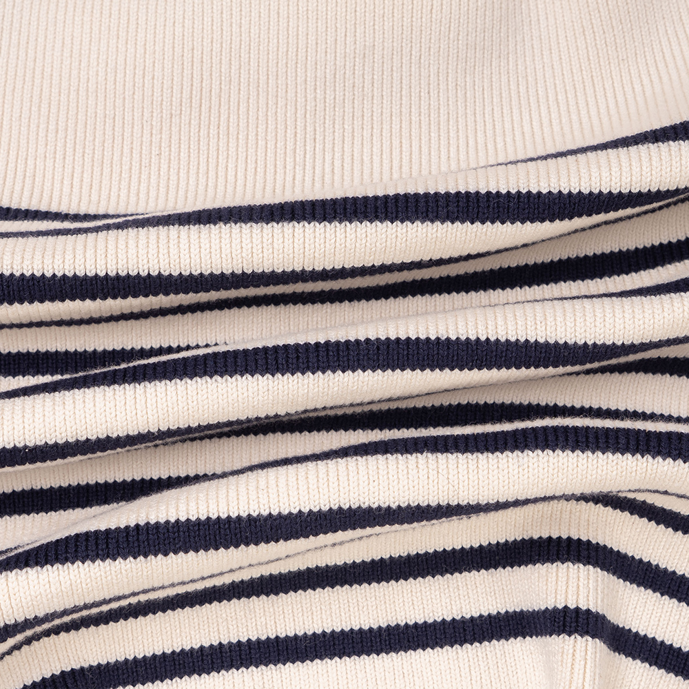 Shop (W) CELINE SS22 ボーダー柄クルーネックニットセーター ネイビーブルー 2A88V384N-01CN