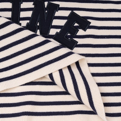 (W) CELINE SS22 ボーダー柄クルーネックニットセーター ネイビーブルー 2A88V384N-01CN Purchase (W) CELINE SS22 ボーダー柄クルーネックニットセーター ネイビーブルー 2A88V384N-01CN