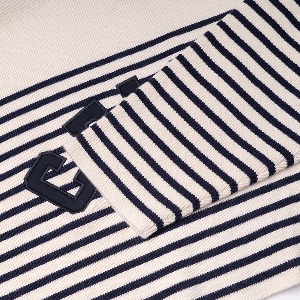 Details for (W) CELINE SS22 ボーダー柄クルーネックニットセーター ネイビーブルー 2A88V384N-01CN