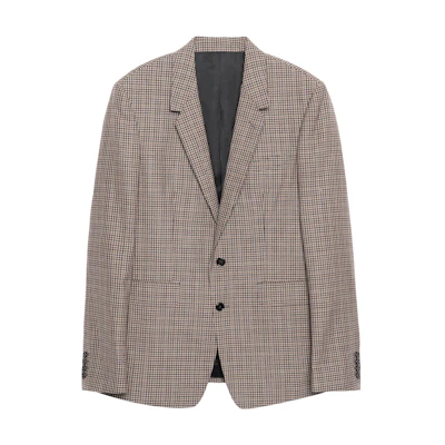 (Women) CELINE SS22 Tomboy Wool Check Blazer Jacket Brown 2V39I984N-19MN