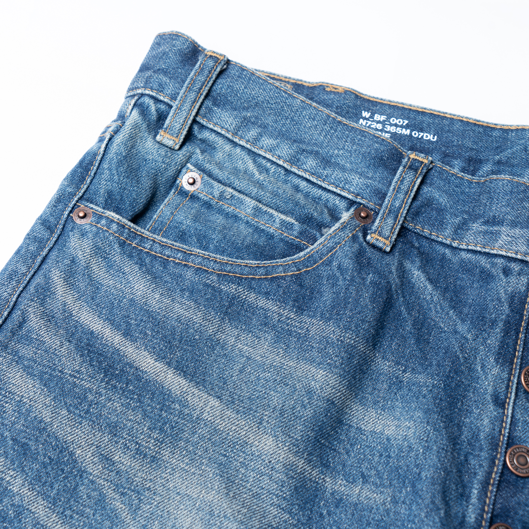 Shop (W) CELINE SS22 Seluar Denim Biru Poket Zip Sisi Jeans 2N726365M-07DU