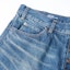 Shop (Women) CELINE SS22 Washed Denim Pants with Side Zipper Pockets Blue Jeans 2N726365M-07DU