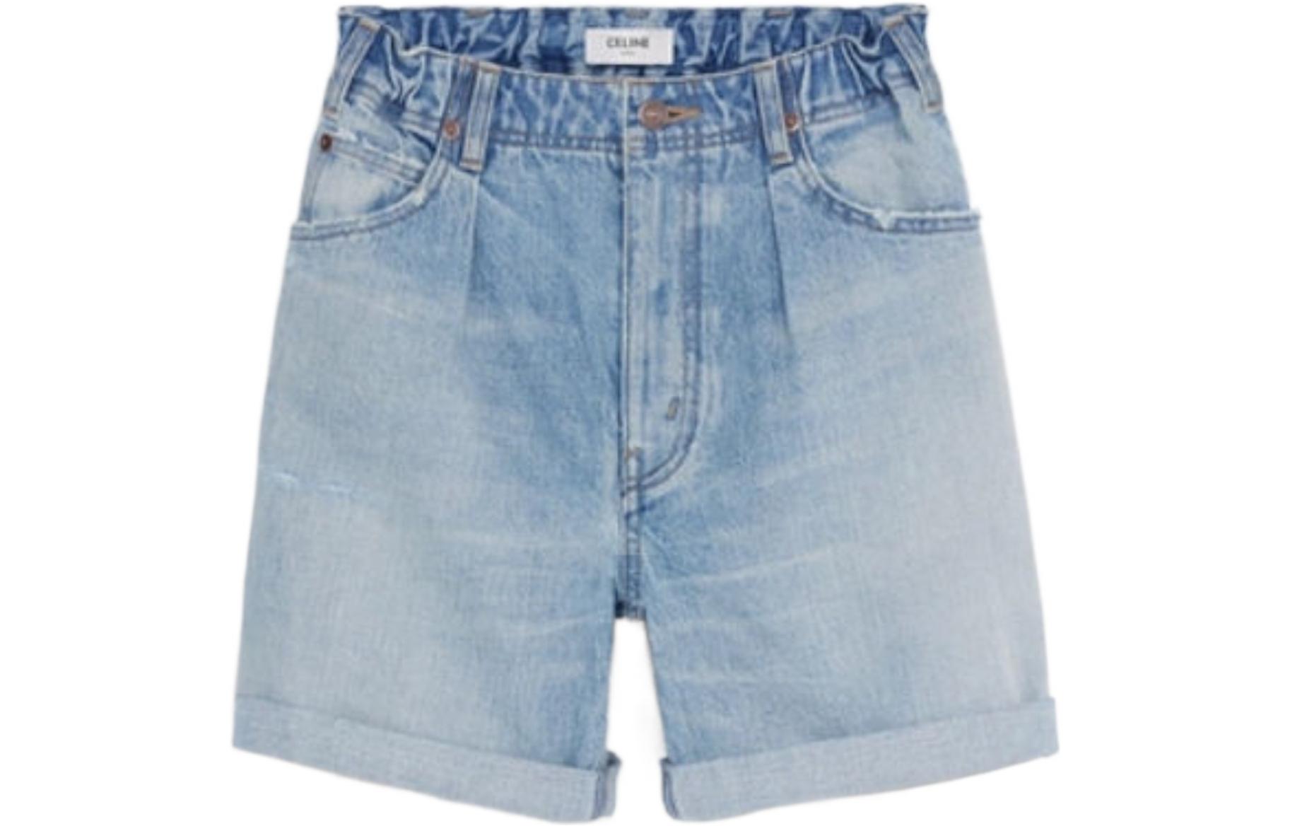 Order (W) CELINE SS22 Celana Pendek Denim Biru Wanita. 2N607294Q-08KW