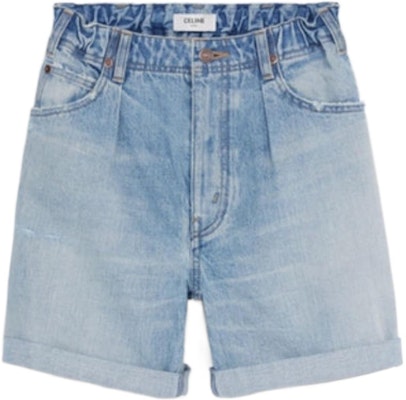 (Women) CELINE SS22 Washed Denim Straight Shorts Blue for Women. 2N607294Q-08KW Order (Women) CELINE SS22 Washed Denim Straight Shorts Blue for Women. 2N607294Q-08KW
