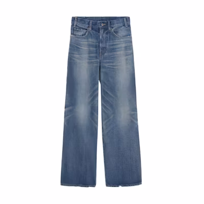 (Women) CELINE SS22 Washed Straight Flared Jeans Blue 2N648930F-07UW