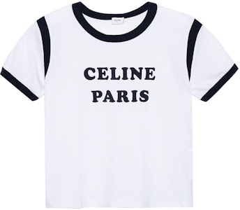 (W) CELINE SS22 白色字母印花短款圆领休闲T恤。 2X890671Q-01EA Buy (W) CELINE SS22 白色字母印花短款圆领休闲T恤。 2X890671Q-01EA