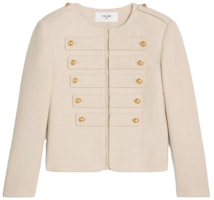 (Women) CELINE SS23 Beige Tweed Button Knit Cardigan. 2V51Q371R-12CR (Women) CELINE SS23 Beige Tweed Button Knit Cardigan. 2V51Q371R-12CR